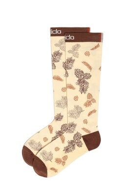 NWT Mediclo Terry Compression Socks Pinecone Fall Leaves Size Small/Medium